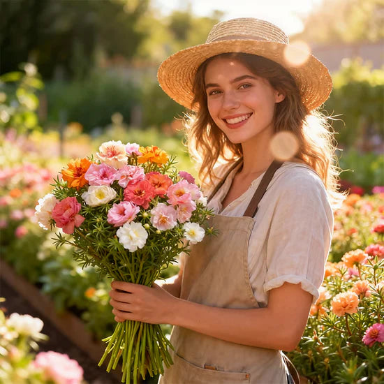 💫🌸BUY 1 GET 1 FREE | Moss Rose🌿Perennial Flower Seeds With Organic Potmix