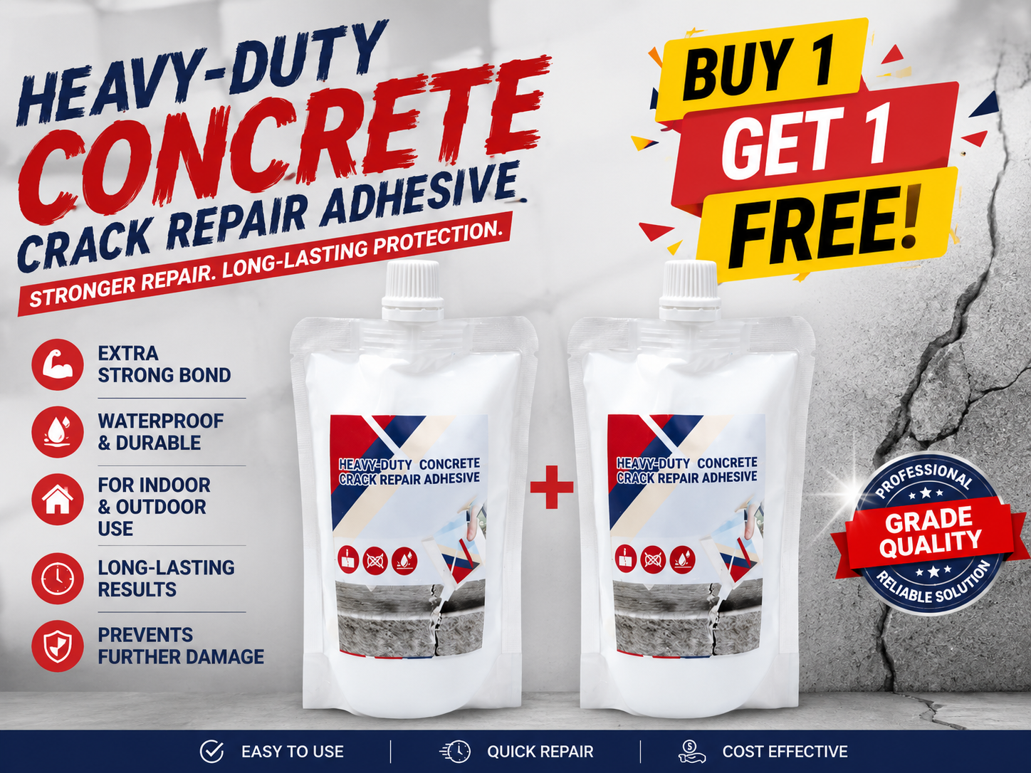 (BUY 1 GET 1 FREE)Superhub™ CrackSeal Pro – Heavy-Duty Concrete Repair Adhesive
